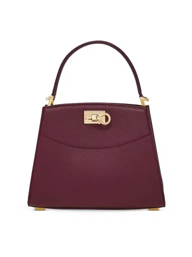 Ferragamo Women's Studio Box Extra-Small Leather Top Handle Bag - Plum | Thumbnail 1 Ferragamo Women's Studio Box Extra-Small Leather Top Handle Bag - Plum | Thumbnail 1