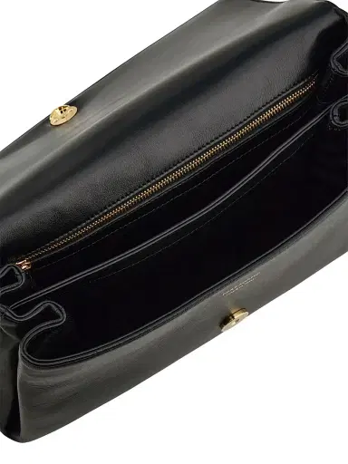 FERRAGAMO Women's Gancini-Buckle Leather Top Handle Bag - Nero | Thumbnail 4 FERRAGAMO Women's Gancini-Buckle Leather Top Handle Bag - Nero | Thumbnail 4