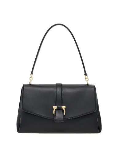 FERRAGAMO Women's Gancini-Buckle Leather Top Handle Bag - Nero | Thumbnail 1 FERRAGAMO Women's Gancini-Buckle Leather Top Handle Bag - Nero | Thumbnail 1