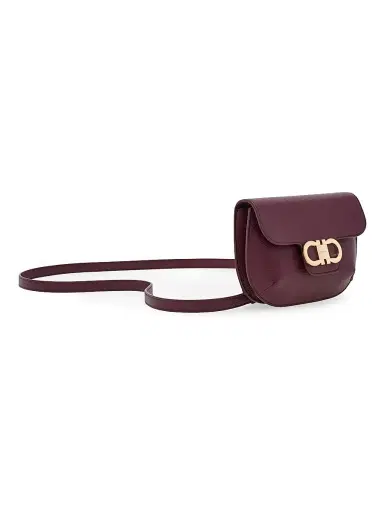 FERRAGAMO Women's Lizzy Gancini Leather Crossbody Bag - New Navy Bark Blue | Thumbnail 4 FERRAGAMO Women's Lizzy Gancini Leather Crossbody Bag - New Navy Bark Blue | Thumbnail 4
