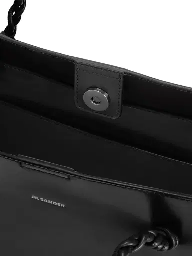 Jil Sander Women's Tangle Leather Shopping Tote Bag - Black | Thumbnail 3 Jil Sander Women's Tangle Leather Shopping Tote Bag - Black | Thumbnail 3