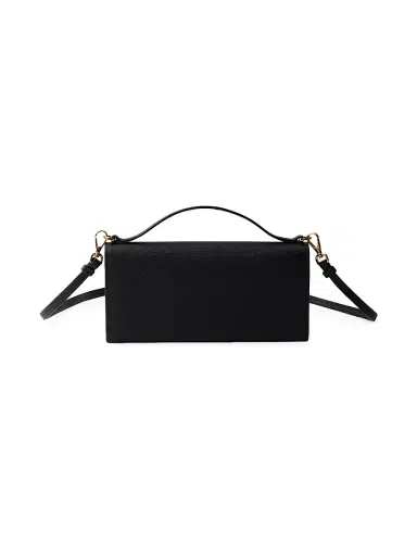 Prada Women's Saffiano Leather Wallet with Shoulder Strap - Black | Thumbnail 3 Prada Women's Saffiano Leather Wallet with Shoulder Strap - Black | Thumbnail 3