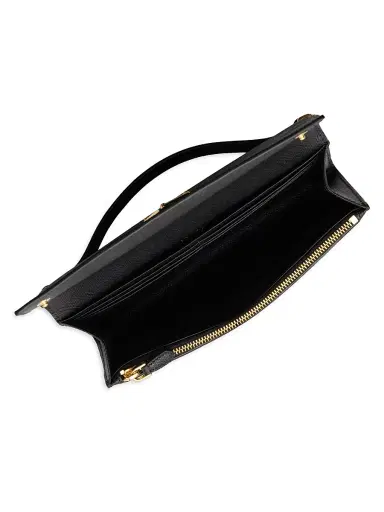 Prada Women's Saffiano Leather Wallet with Shoulder Strap - Black | Thumbnail 4 Prada Women's Saffiano Leather Wallet with Shoulder Strap - Black | Thumbnail 4