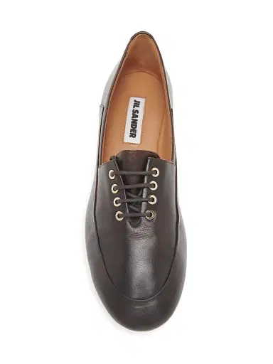 Jil Sander Women's Elyss Leather Ballerina Loafers - Cacao - Size 11 | Thumbnail 4 Jil Sander Women's Elyss Leather Ballerina Loafers - Cacao - Size 11 | Thumbnail 4