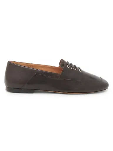 Jil Sander Women's Elyss Leather Ballerina Loafers - Cacao - Size 11 | Thumbnail 1 Jil Sander Women's Elyss Leather Ballerina Loafers - Cacao - Size 11 | Thumbnail 1