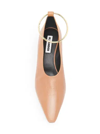Jil Sander Women's 45MM Cylinder-Heel Leather Pumps - Pecan - Size 11 | Thumbnail 4 Jil Sander Women's 45MM Cylinder-Heel Leather Pumps - Pecan - Size 11 | Thumbnail 4