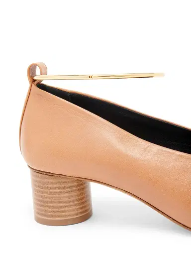 Jil Sander Women's 45MM Cylinder-Heel Leather Pumps - Pecan - Size 11 | Thumbnail 5 Jil Sander Women's 45MM Cylinder-Heel Leather Pumps - Pecan - Size 11 | Thumbnail 5