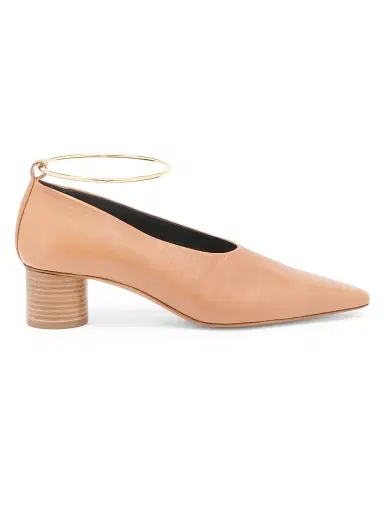 Jil Sander Women's 45MM Cylinder-Heel Leather Pumps - Pecan - Size 11 | Thumbnail 1 Jil Sander Women's 45MM Cylinder-Heel Leather Pumps - Pecan - Size 11 | Thumbnail 1