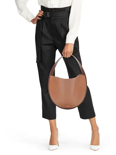 Jil Sander Women's Pivot Leather Hobo Bag - Grape | Thumbnail 2 Jil Sander Women's Pivot Leather Hobo Bag - Grape | Thumbnail 2