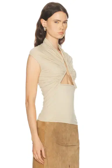 Rick Owens Jersey Short Sleeve Prong Top | Thumbnail 2 Rick Owens Jersey Short Sleeve Prong Top | Thumbnail 2