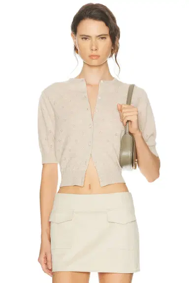 Citizens of Humanity Raina Pointelle Short Sleeve Cardigan | Thumbnail 3 Citizens of Humanity Raina Pointelle Short Sleeve Cardigan | Thumbnail 3