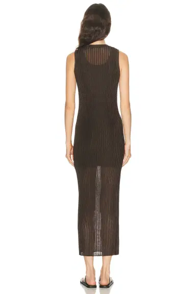 Loulou de Saison Icaria Loose Fit Semi Transparent Sleeveless Midi Dress | Thumbnail 3 Loulou de Saison Icaria Loose Fit Semi Transparent Sleeveless Midi Dress | Thumbnail 3