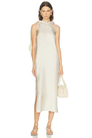 Loulou de Saison Susan Twisted Collar Dress | Thumbnail 1 Loulou de Saison Susan Twisted Collar Dress | Thumbnail 1