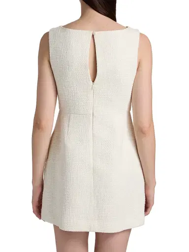 Cinq à Sept Women's Marista Gathered Bow Tweed Minidress - Gardenia | Thumbnail 5 Cinq à Sept Women's Marista Gathered Bow Tweed Minidress - Gardenia | Thumbnail 5