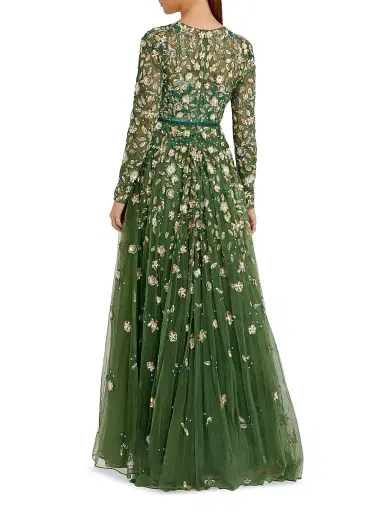 Mac Duggal Women's Embellished Tulle Fit & Flare Gown - Antique Rose | Thumbnail 2 Mac Duggal Women's Embellished Tulle Fit & Flare Gown - Antique Rose | Thumbnail 2