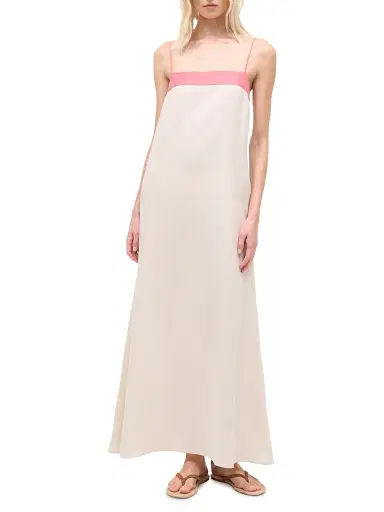 Staud Women's Laura Tipped Linen Maxi Dress - Blush Canyon - Size XL | Thumbnail 2 Staud Women's Laura Tipped Linen Maxi Dress - Blush Canyon - Size XL | Thumbnail 2