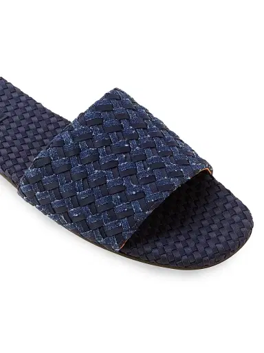 Naghedi Women's St. Barths Double Weave Denim Slide Sandals | Thumbnail 3 Naghedi Women's St. Barths Double Weave Denim Slide Sandals | Thumbnail 3