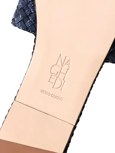 Naghedi Women's St. Barths Double Weave Denim Slide Sandals | Thumbnail 4 Naghedi Women's St. Barths Double Weave Denim Slide Sandals | Thumbnail 4