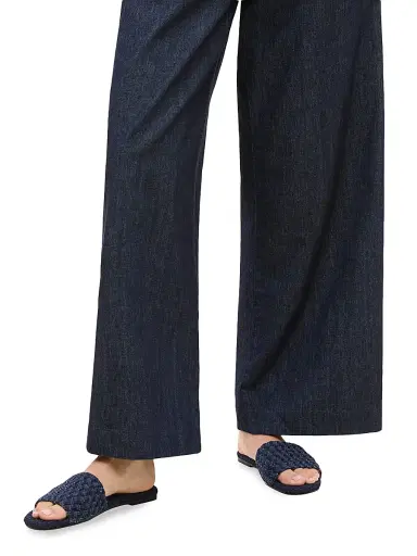 Naghedi Women's St. Barths Double Weave Denim Slide Sandals | Thumbnail 5 Naghedi Women's St. Barths Double Weave Denim Slide Sandals | Thumbnail 5