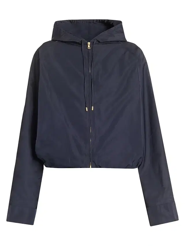 ALAIA Women's Hooded Windbreaker Jacket - Navy
