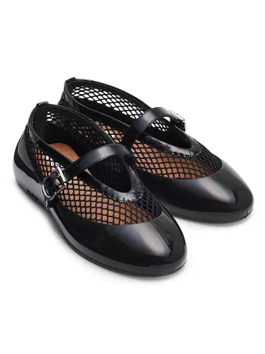 Alaïa Women's Ballerina Fishnet Rubber Flats - Noir | Thumbnail 2 Alaïa Women's Ballerina Fishnet Rubber Flats - Noir | Thumbnail 2