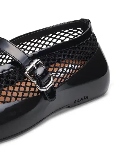 Alaïa Women's Ballerina Fishnet Rubber Flats - Noir | Thumbnail 5 Alaïa Women's Ballerina Fishnet Rubber Flats - Noir | Thumbnail 5