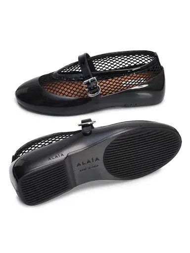 Alaïa Women's Ballerina Fishnet Rubber Flats - Noir | Thumbnail 6 Alaïa Women's Ballerina Fishnet Rubber Flats - Noir | Thumbnail 6