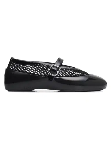 Alaïa Women's Ballerina Fishnet Rubber Flats - Noir | Thumbnail 1 Alaïa Women's Ballerina Fishnet Rubber Flats - Noir | Thumbnail 1