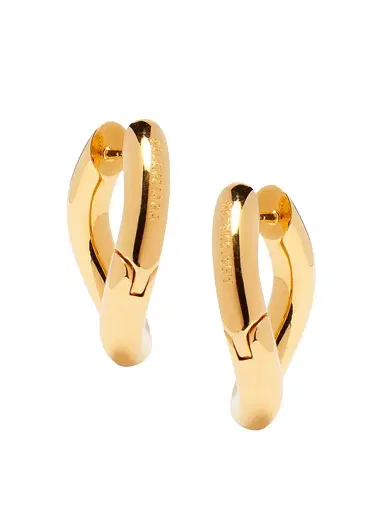 Balenciaga Women's Loop Earrings - Shiny Gold | Thumbnail 2 Balenciaga Women's Loop Earrings - Shiny Gold | Thumbnail 2