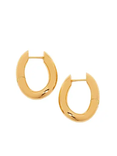 Balenciaga Women's Loop Earrings - Shiny Gold | Thumbnail 1 Balenciaga Women's Loop Earrings - Shiny Gold | Thumbnail 1