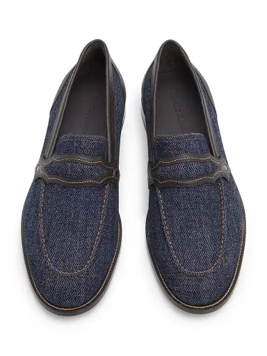 Manolo Blahnik Men's Alamo Denim & Leather Loafers - Dark Blue - Size 9 | Thumbnail 4 Manolo Blahnik Men's Alamo Denim & Leather Loafers - Dark Blue - Size 9 | Thumbnail 4