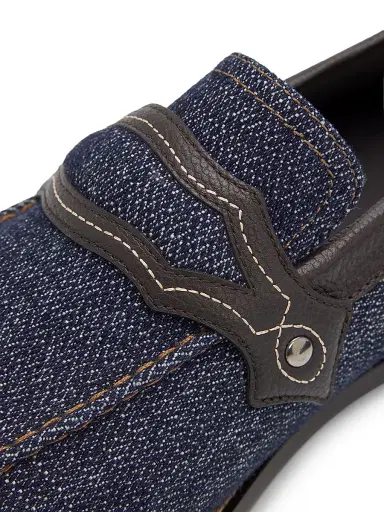 Manolo Blahnik Men's Alamo Denim & Leather Loafers - Dark Blue - Size 9 | Thumbnail 5 Manolo Blahnik Men's Alamo Denim & Leather Loafers - Dark Blue - Size 9 | Thumbnail 5