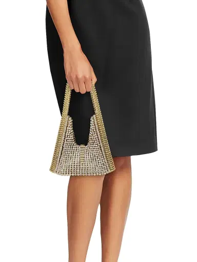 Benedetta Bruzziches Women's Lia Crystal-Embellished Top Handle Bag - Brass The Great Gatsby | Thumbnail 2 Benedetta Bruzziches Women's Lia Crystal-Embellished Top Handle Bag - Brass The Great Gatsby | Thumbnail 2