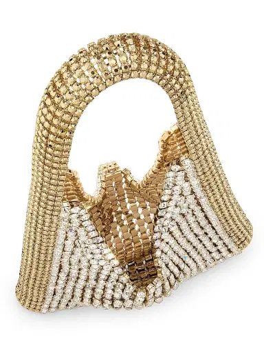 Benedetta Bruzziches Women's Lia Crystal-Embellished Top Handle Bag - Brass The Great Gatsby | Thumbnail 4 Benedetta Bruzziches Women's Lia Crystal-Embellished Top Handle Bag - Brass The Great Gatsby | Thumbnail 4