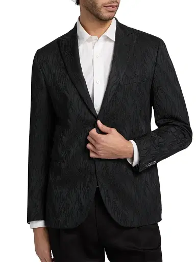 CORNELIANI Men's Black Flame Single-Breasted Evening Jacket - Black - Size 48 | Thumbnail 3 CORNELIANI Men's Black Flame Single-Breasted Evening Jacket - Black - Size 48 | Thumbnail 3
