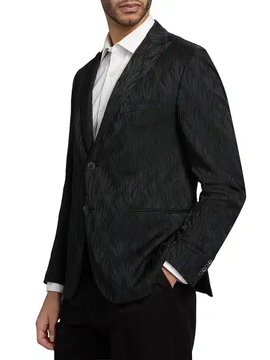 CORNELIANI Men's Black Flame Single-Breasted Evening Jacket - Black - Size 48 | Thumbnail 4 CORNELIANI Men's Black Flame Single-Breasted Evening Jacket - Black - Size 48 | Thumbnail 4