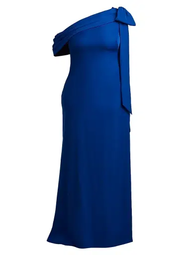 Tadashi Shoji Women's Plus One-Shoulder Crepe Sheath Gown - Royal Blue | Thumbnail 6 Tadashi Shoji Women's Plus One-Shoulder Crepe Sheath Gown - Royal Blue | Thumbnail 6