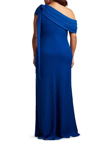 Tadashi Shoji Women's Plus One-Shoulder Crepe Sheath Gown - Royal Blue | Thumbnail 10 Tadashi Shoji Women's Plus One-Shoulder Crepe Sheath Gown - Royal Blue | Thumbnail 10