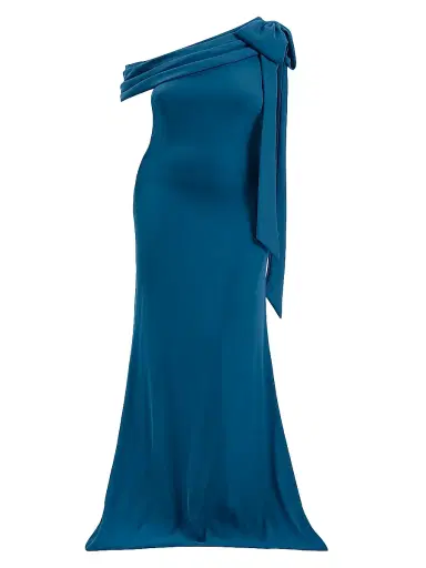 Tadashi Shoji Women's Plus One-Shoulder Crepe Sheath Gown - Royal Blue | Thumbnail 1 Tadashi Shoji Women's Plus One-Shoulder Crepe Sheath Gown - Royal Blue | Thumbnail 1