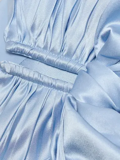 Cinq à Sept Women's Cadilyn Silk Stripe Bow Midi-Dress - Cornflower | Thumbnail 7 Cinq à Sept Women's Cadilyn Silk Stripe Bow Midi-Dress - Cornflower | Thumbnail 7
