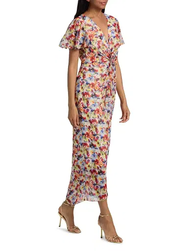 Cinq à Sept Women's Gale Wildflower Bunch Midi-Dress - Gardenia Multi | Thumbnail 2 Cinq à Sept Women's Gale Wildflower Bunch Midi-Dress - Gardenia Multi | Thumbnail 2