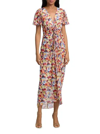 Cinq à Sept Women's Gale Wildflower Bunch Midi-Dress - Gardenia Multi | Thumbnail 3 Cinq à Sept Women's Gale Wildflower Bunch Midi-Dress - Gardenia Multi | Thumbnail 3
