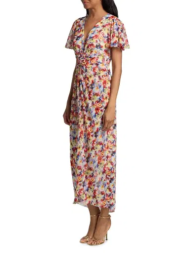 Cinq à Sept Women's Gale Wildflower Bunch Midi-Dress - Gardenia Multi | Thumbnail 4 Cinq à Sept Women's Gale Wildflower Bunch Midi-Dress - Gardenia Multi | Thumbnail 4