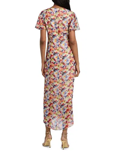Cinq à Sept Women's Gale Wildflower Bunch Midi-Dress - Gardenia Multi | Thumbnail 5 Cinq à Sept Women's Gale Wildflower Bunch Midi-Dress - Gardenia Multi | Thumbnail 5