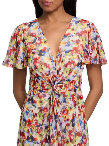Cinq à Sept Women's Gale Wildflower Bunch Midi-Dress - Gardenia Multi | Thumbnail 6 Cinq à Sept Women's Gale Wildflower Bunch Midi-Dress - Gardenia Multi | Thumbnail 6