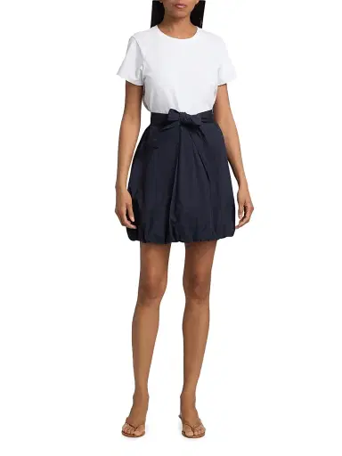 Cinq à Sept Women's Taylon Two-Tone Minidress - White Navy | Thumbnail 2 Cinq à Sept Women's Taylon Two-Tone Minidress - White Navy | Thumbnail 2