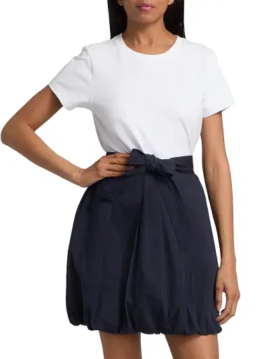 Cinq à Sept Women's Taylon Two-Tone Minidress - White Navy | Thumbnail 3 Cinq à Sept Women's Taylon Two-Tone Minidress - White Navy | Thumbnail 3