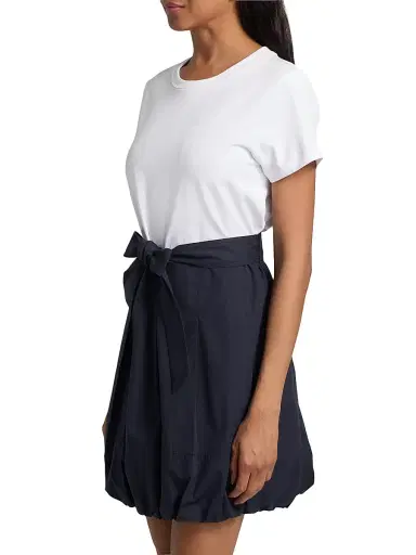 Cinq à Sept Women's Taylon Two-Tone Minidress - White Navy | Thumbnail 4 Cinq à Sept Women's Taylon Two-Tone Minidress - White Navy | Thumbnail 4