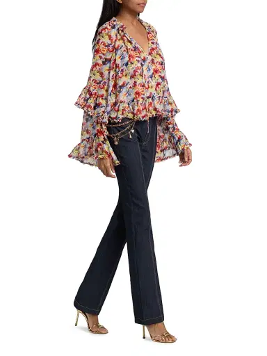 Cinq à Sept Women's Ellys Wildflower Bunch Top - Gardenia Multi | Thumbnail 2 Cinq à Sept Women's Ellys Wildflower Bunch Top - Gardenia Multi | Thumbnail 2