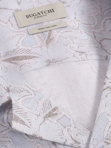 Bugatchi Men's Jackson Linen Camp Shirt - Air Blue | Thumbnail 5 Bugatchi Men's Jackson Linen Camp Shirt - Air Blue | Thumbnail 5